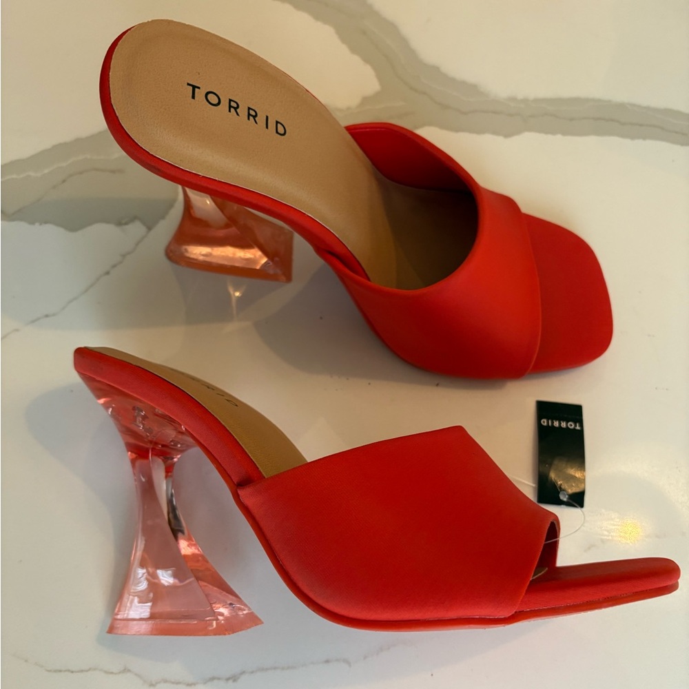 TORRID Lucite Flare Heel Sandal - Picture 4 of 11